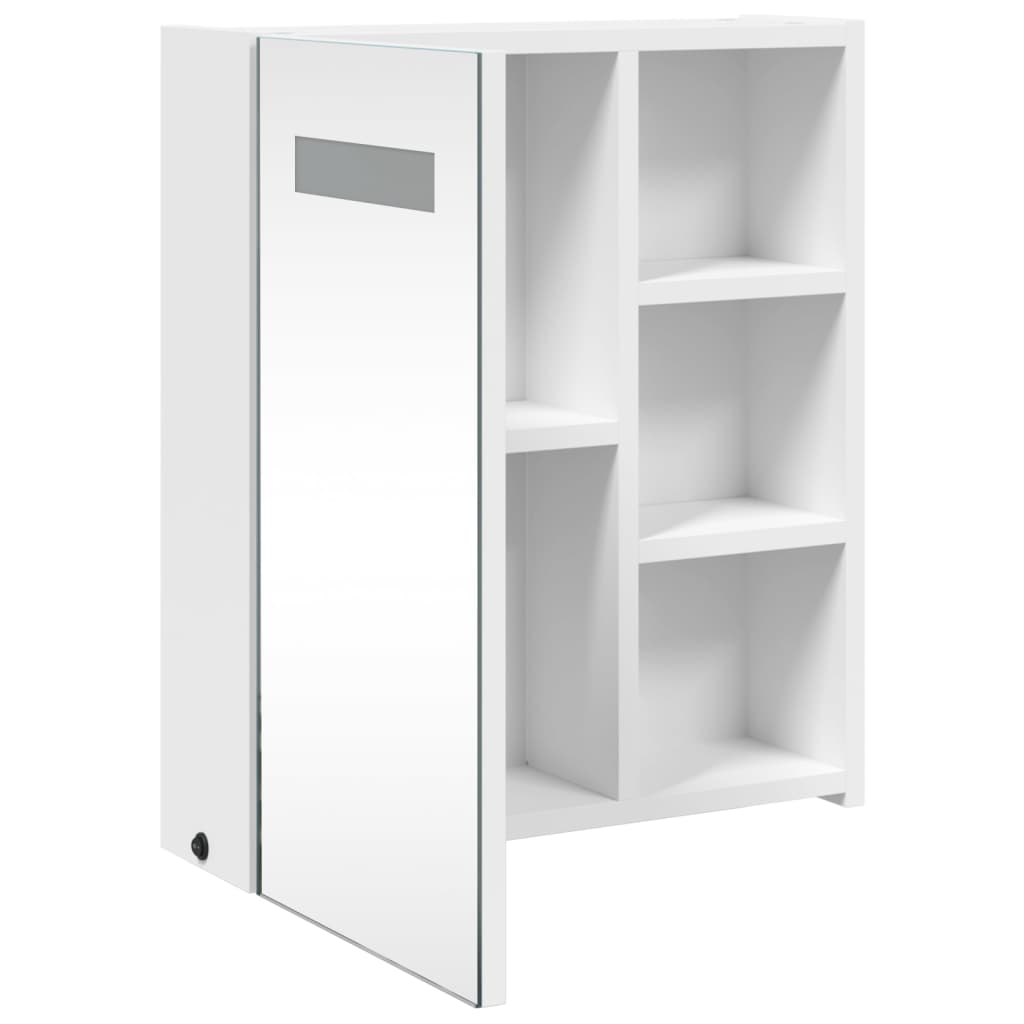 vidaXL Spiegelschrank mit LED-Beleuchtung Weiß 45x13x52 cm
