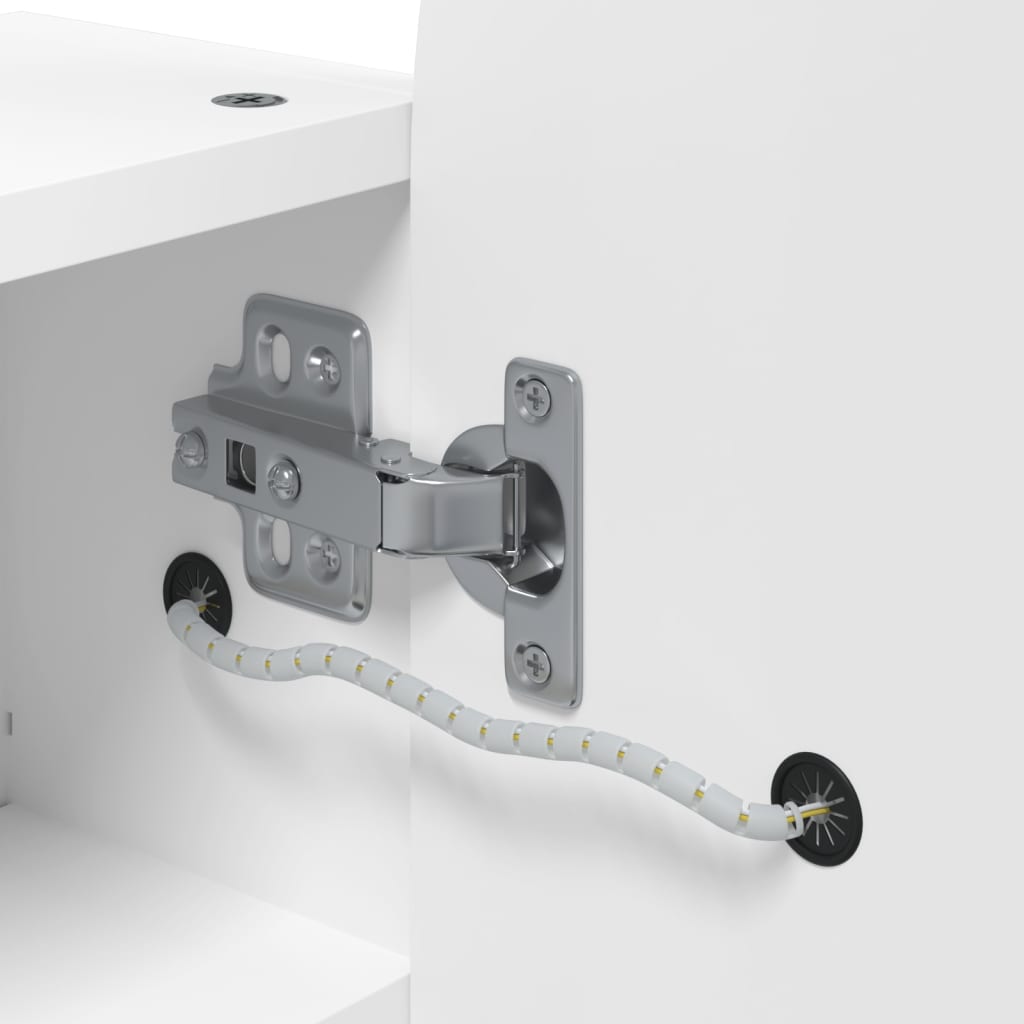 vidaXL Spiegelschrank mit LED-Beleuchtung Gewölbt Weiß 42x13x70 cm