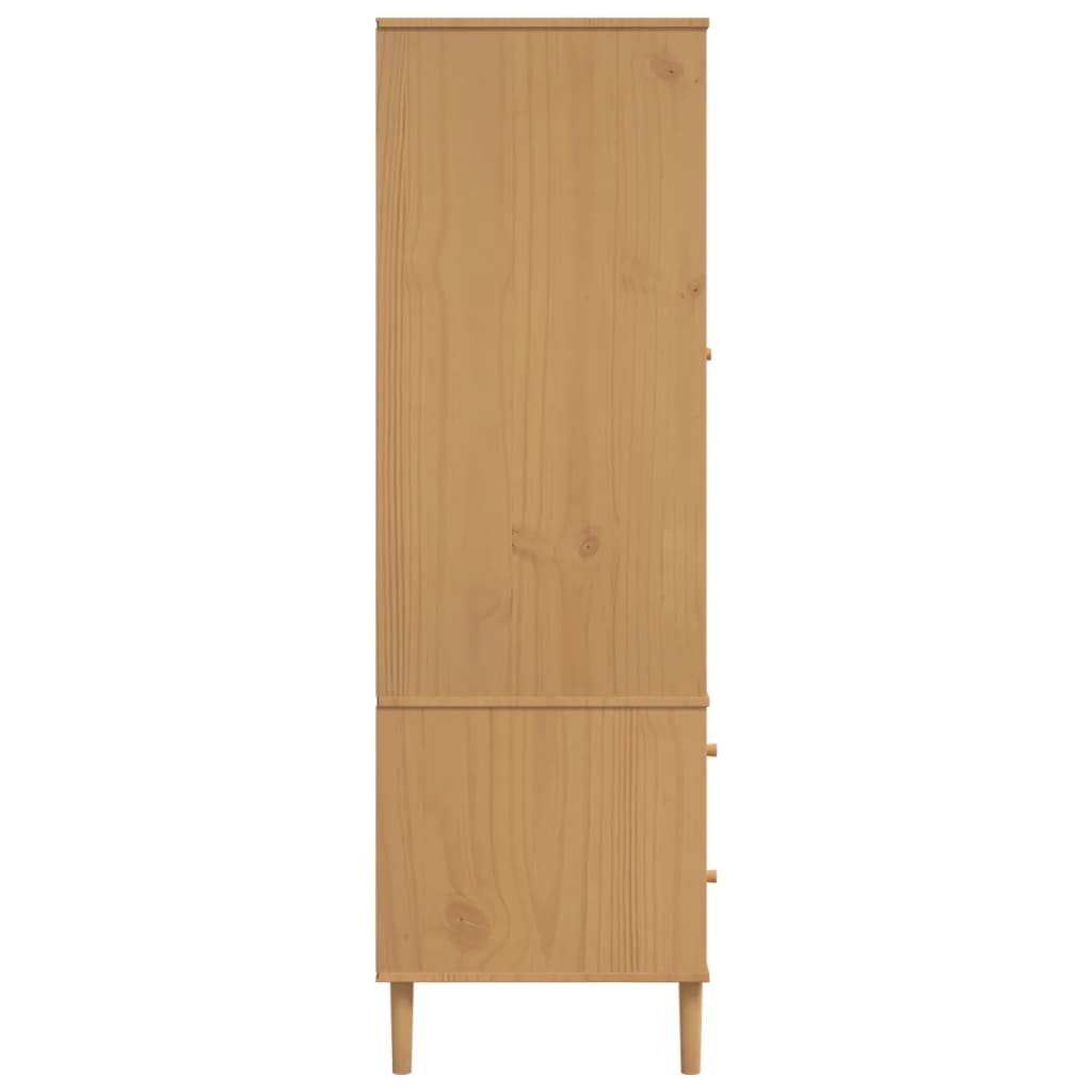 vidaXL Kleiderschrank SENJA Rattan-Optik Braun 90x55x175cm Kiefernholz
