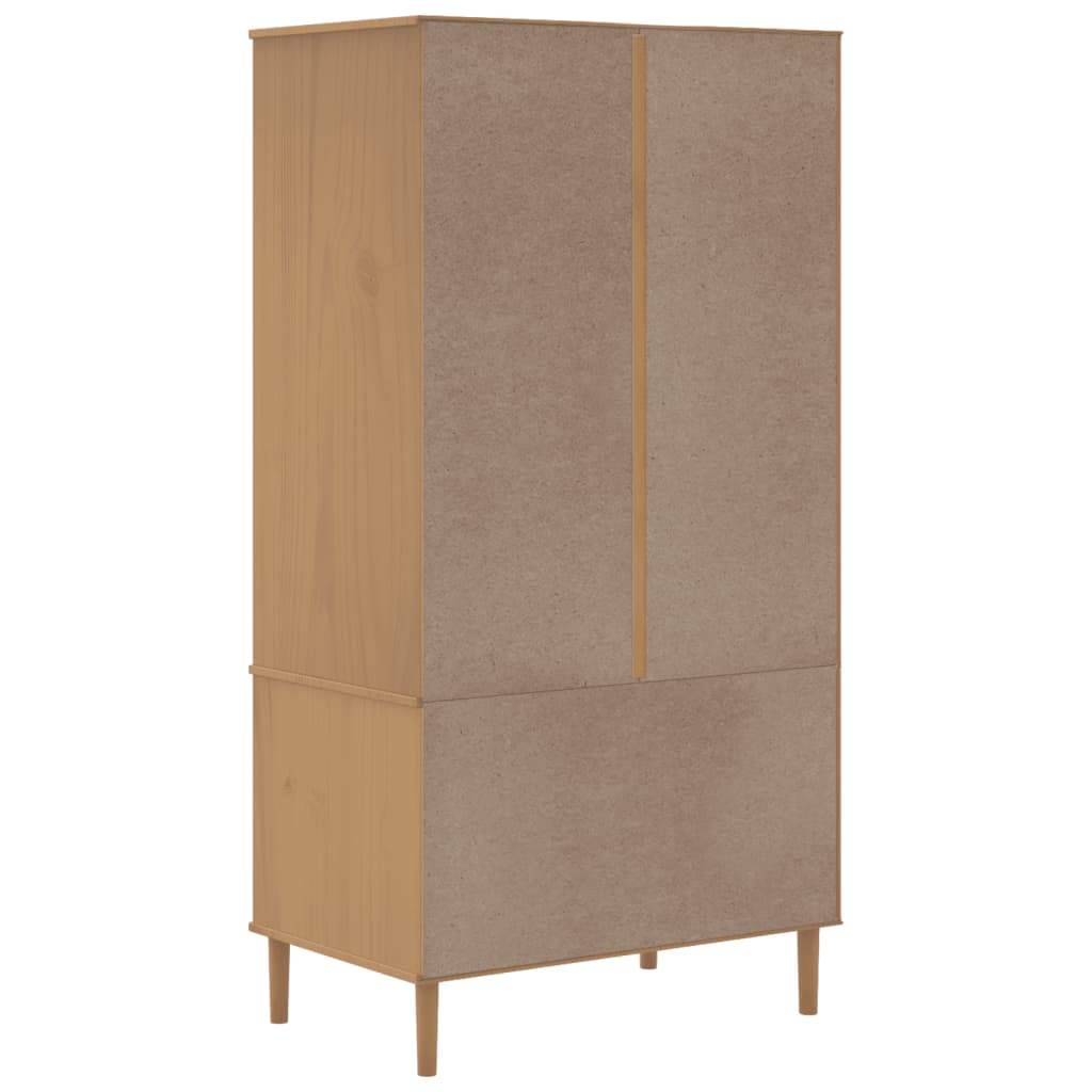 vidaXL Kleiderschrank SENJA Rattan-Optik Braun 90x55x175cm Kiefernholz