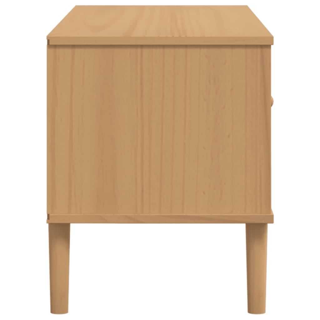 vidaXL TV-Schrank SENJA Rattan-Optik Braun 106x40x49 cm Kiefernholz