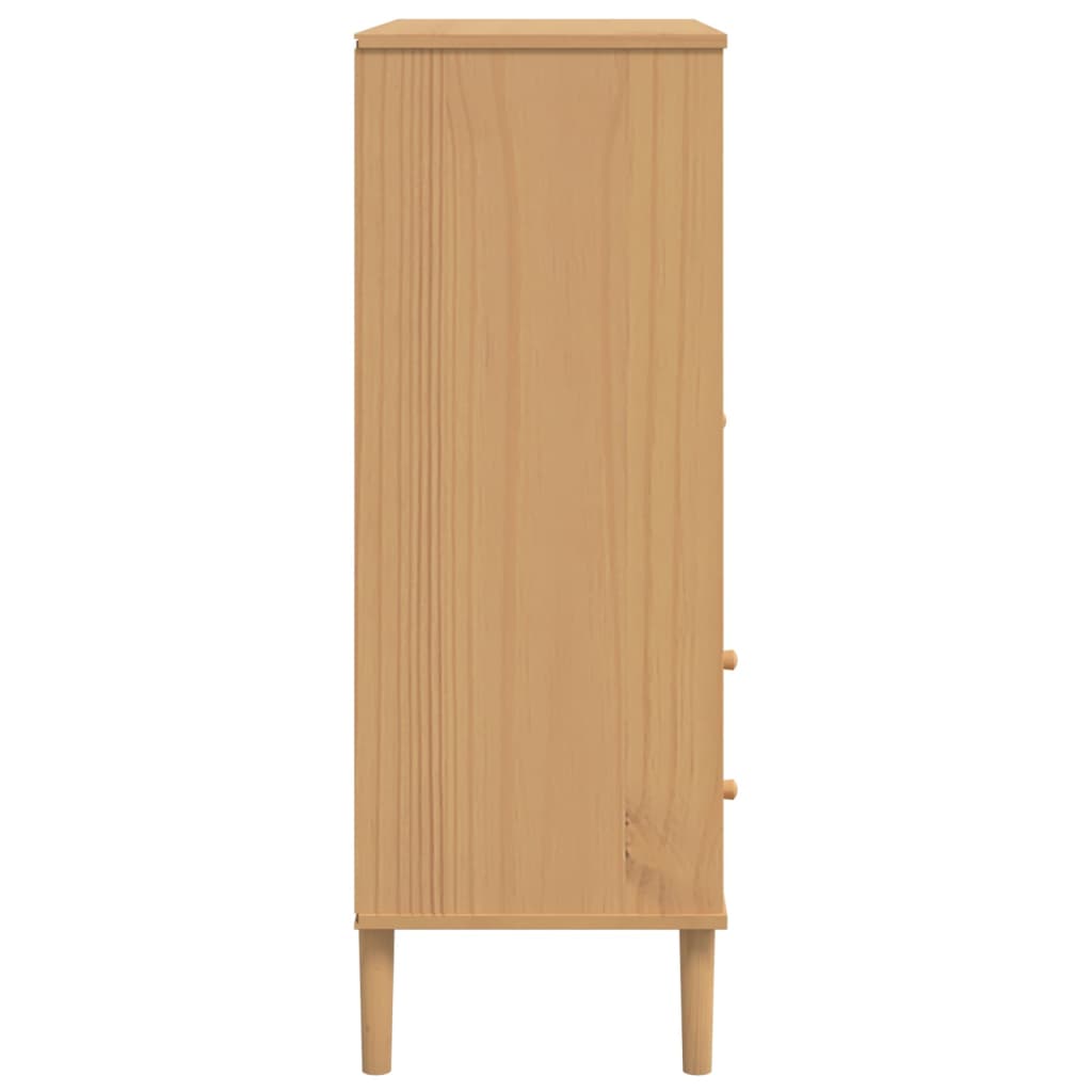 vidaXL Highboard SENJA Rattan-Optik Braun 90x40x112 cm Kiefernholz