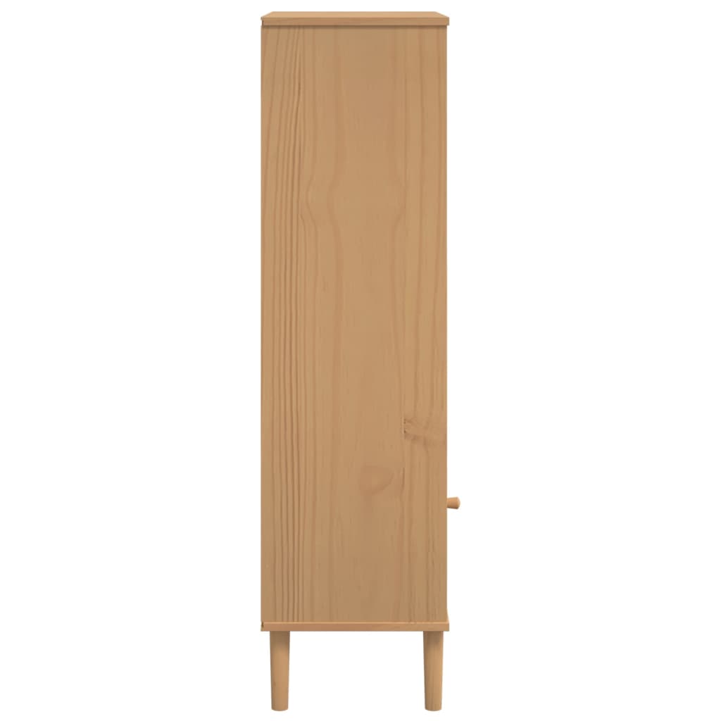 vidaXL Bücherschrank SENJA Rattan-Look Braun 60x35x130 cm Kiefernholz