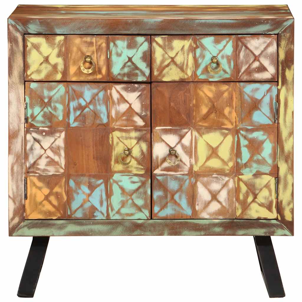 vidaXL Schubladenschrank Mehrfarbig 70x35x70 cm Altholz Massiv