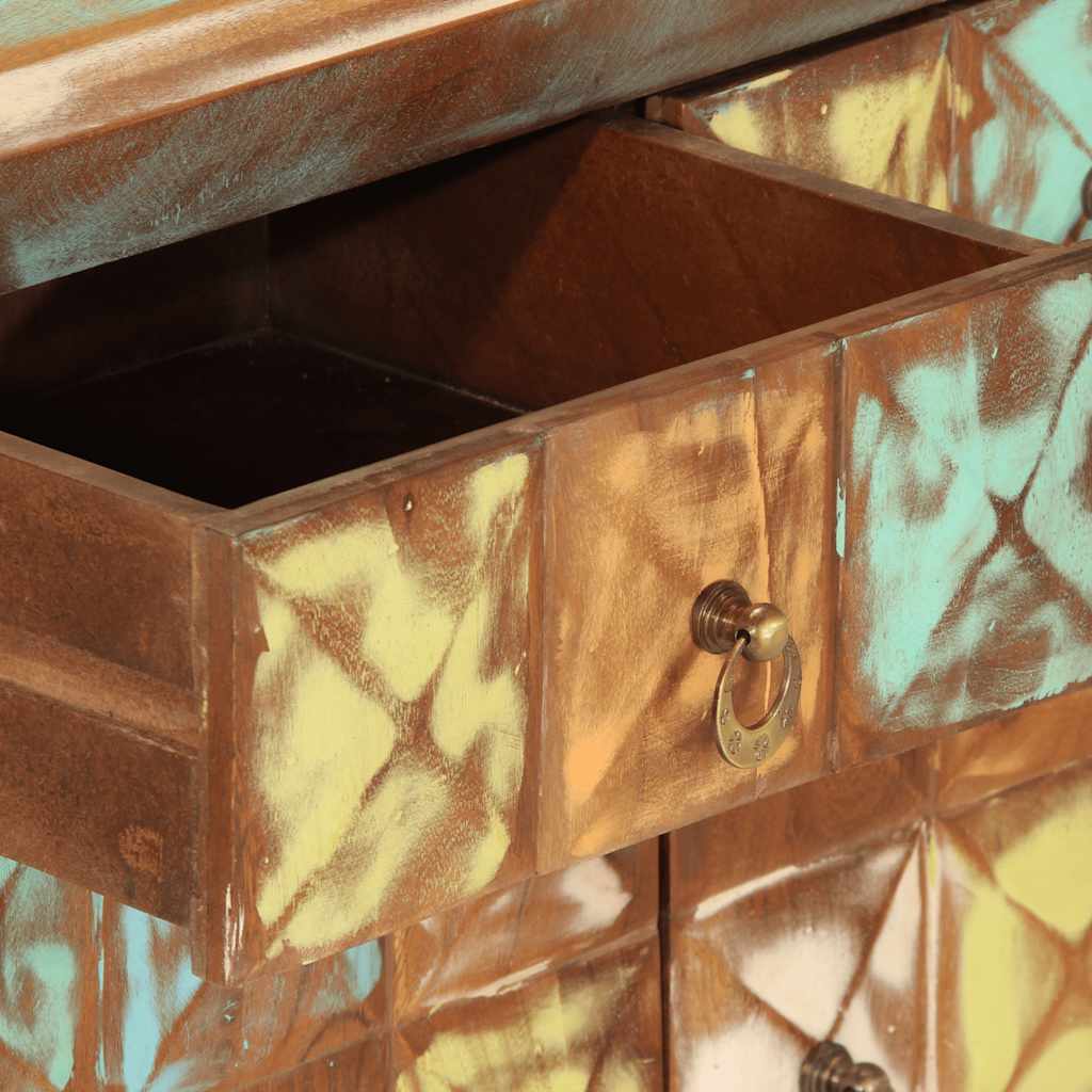 vidaXL Schubladenschrank Mehrfarbig 70x35x70 cm Altholz Massiv