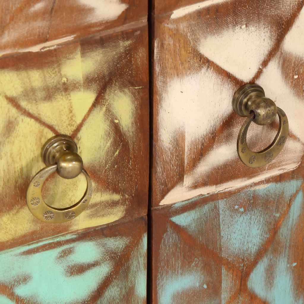 vidaXL Schubladenschrank Mehrfarbig 70x35x70 cm Altholz Massiv