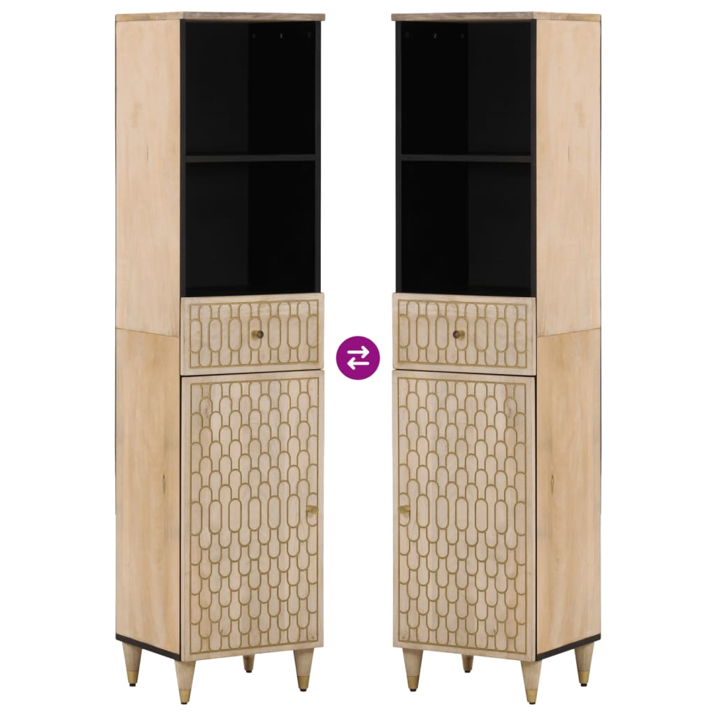 vidaXL Badschrank 38x33x160 cm Massivholz Mango