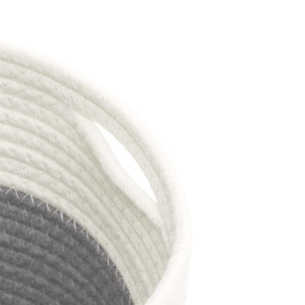 vidaXL Aufbewahrungskörbe 2 Stk. Grau und Weiß Ø24x18 cm Baumwolle