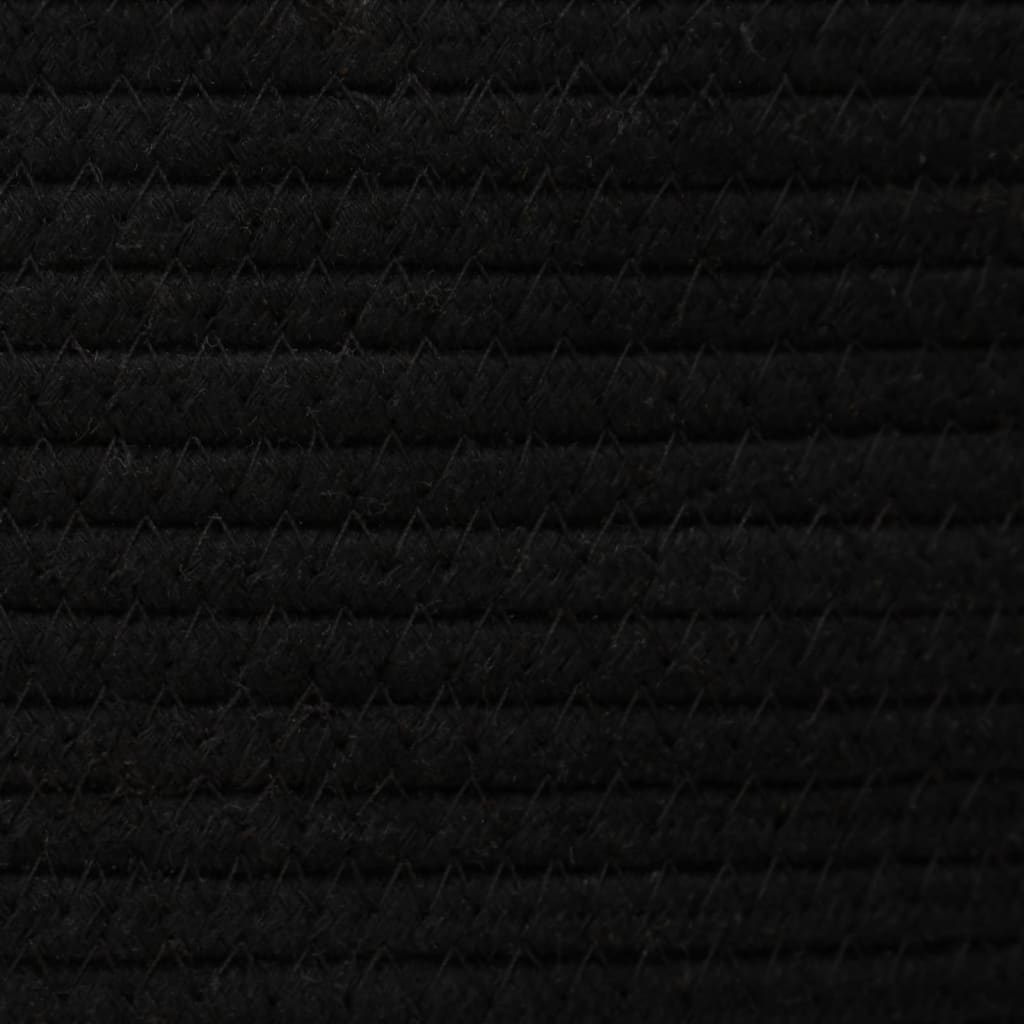 vidaXL Aufbewahrungskorb mit Deckel Schwarz & Beige Ø37x50cm Baumwolle