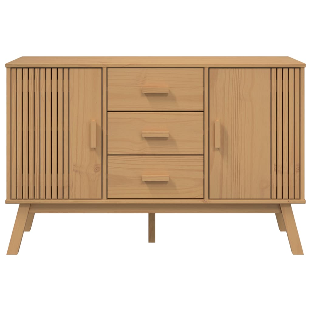 vidaXL Sideboard OLDEN Braun 114x43x73,5 cm Massivholz Kiefer