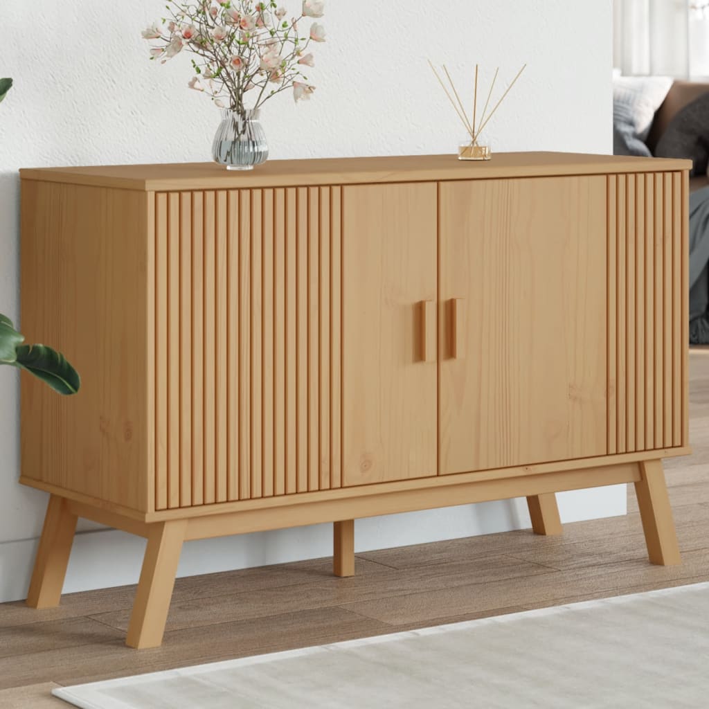 vidaXL Sideboard OLDEN Braun 114x43x73,5 cm Massivholz Kiefer