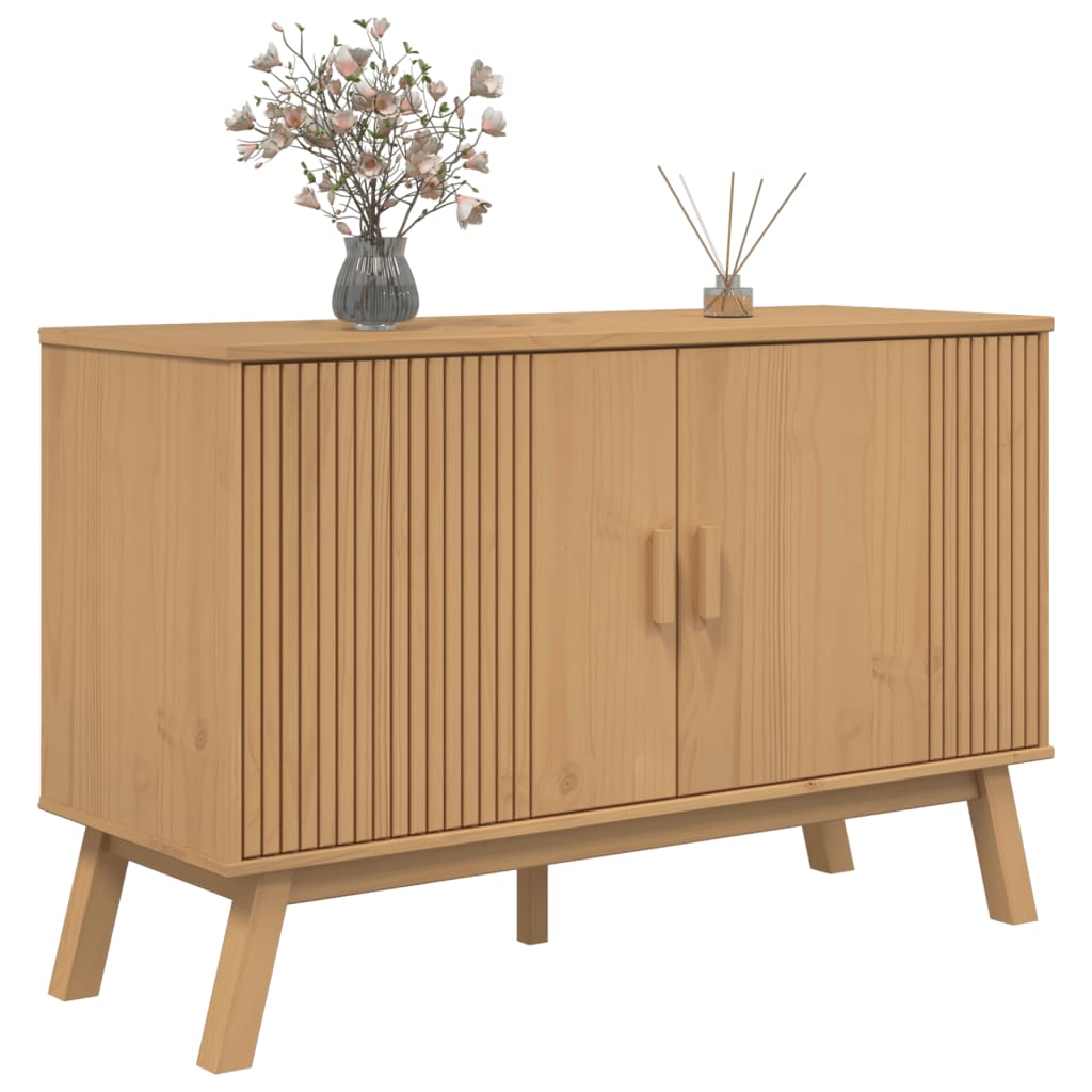 vidaXL Sideboard OLDEN Braun 114x43x73,5 cm Massivholz Kiefer