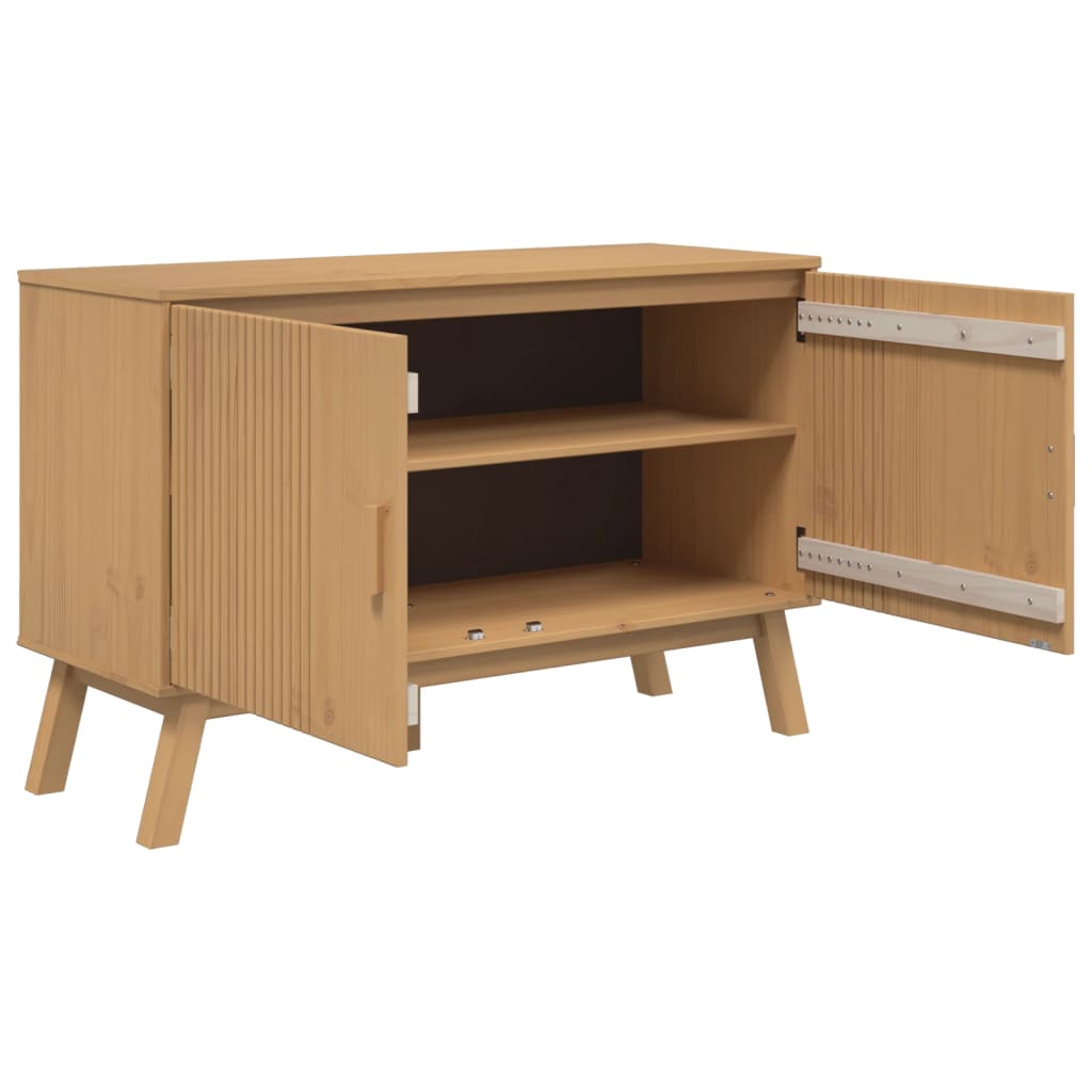 vidaXL Sideboard OLDEN Braun 114x43x73,5 cm Massivholz Kiefer