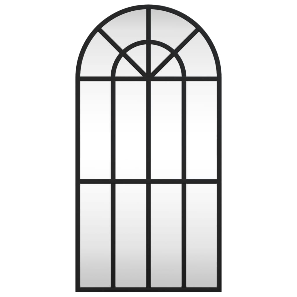 vidaXL Wandspiegel Schwarz 30x60 cm Gewölbt Eisen