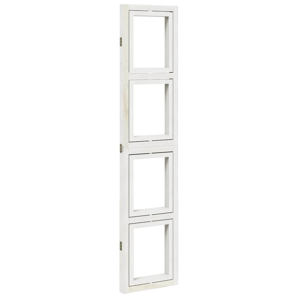 vidaXL 3-tlg. Raumteiler Weiß Massivholz Paulownia