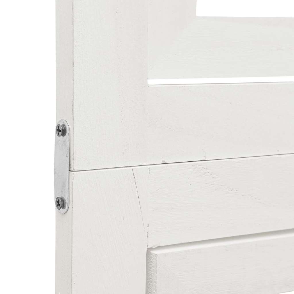 vidaXL 3-tlg. Raumteiler Weiß Massivholz Paulownia