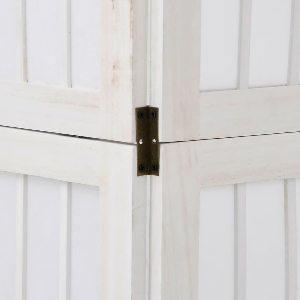 vidaXL 3-tlg. Raumteiler Weiß Massivholz Paulownia