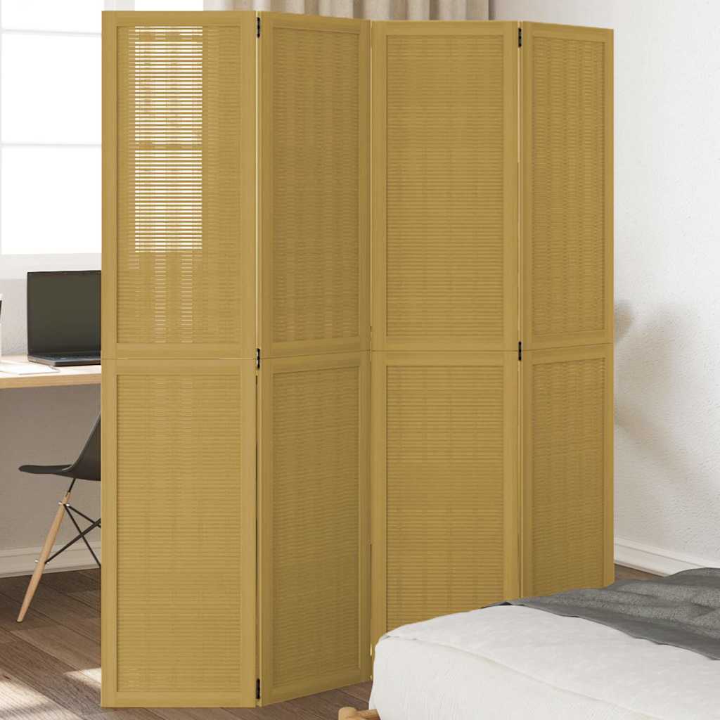 vidaXL 3-tlg. Raumteiler Braun Massivholz Paulownia