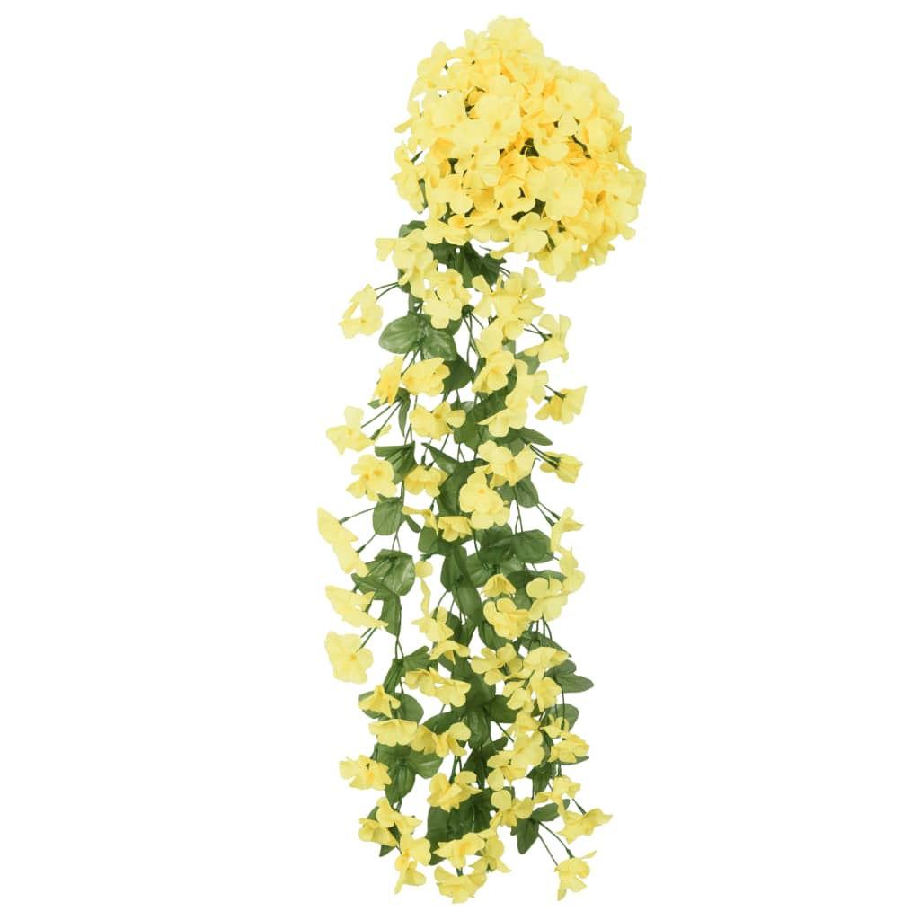 vidaXL Weihnachtskränze Blumen 3 Stk. Gelb 85 cm