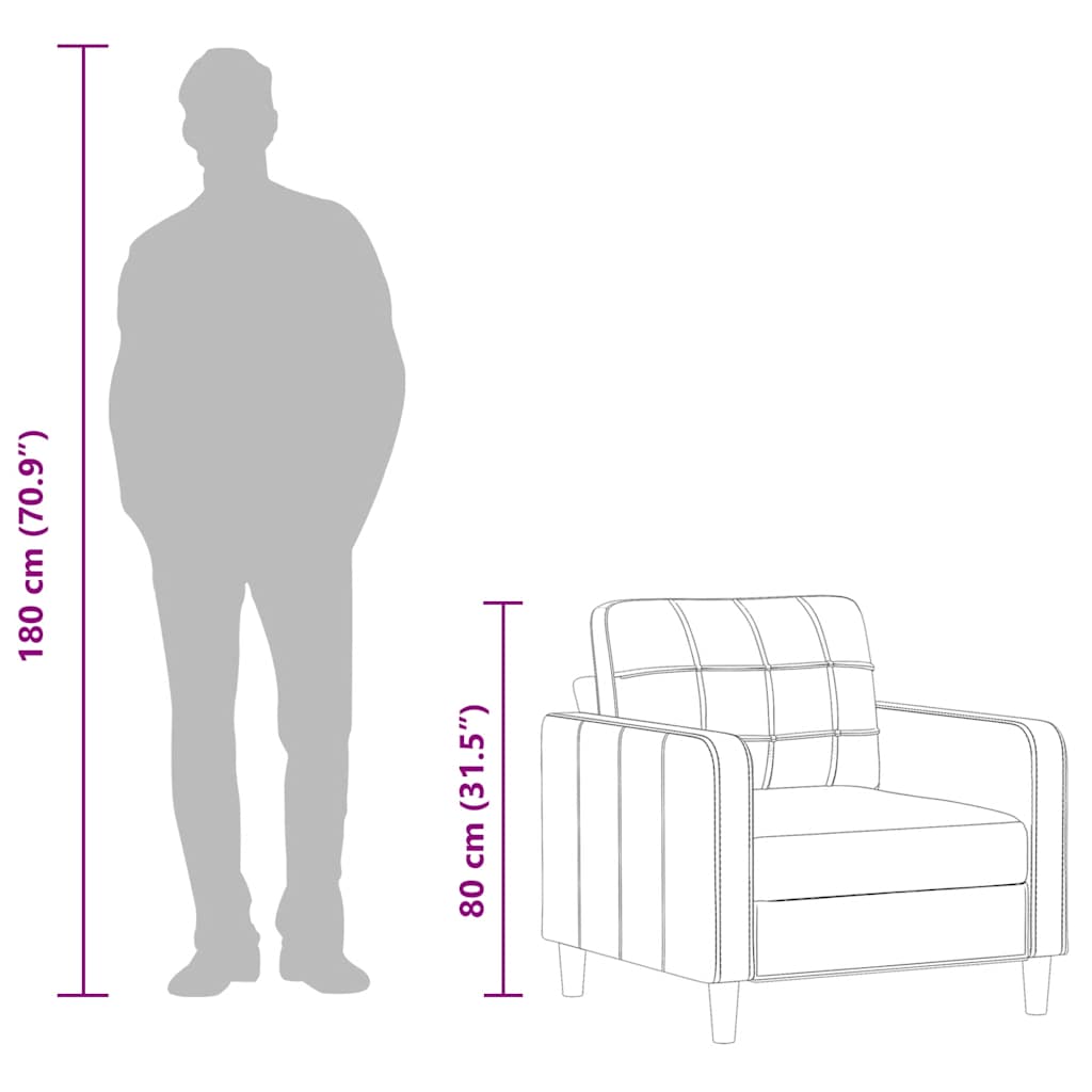 vidaXL Sofasessel Hellgrau 60 cm Stoff