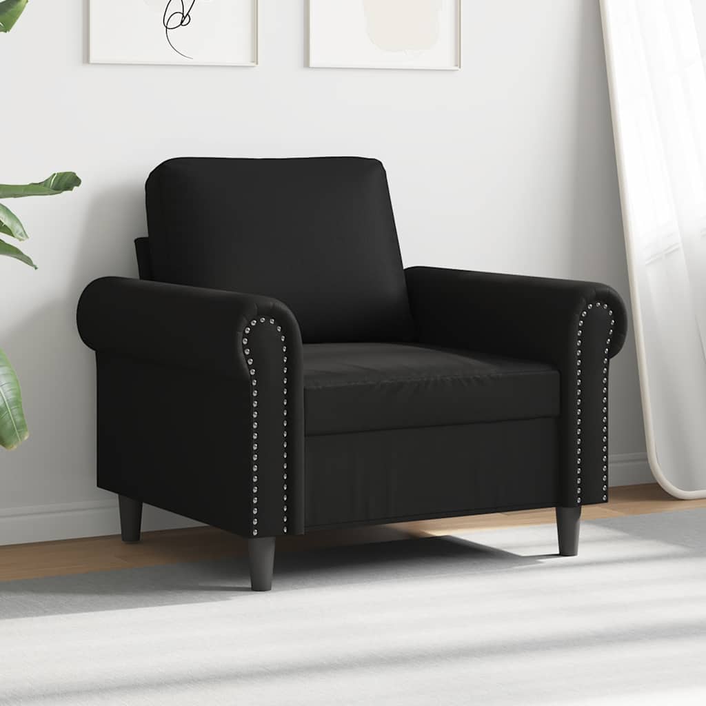vidaXL Sessel Schwarz 60 cm Kunstleder