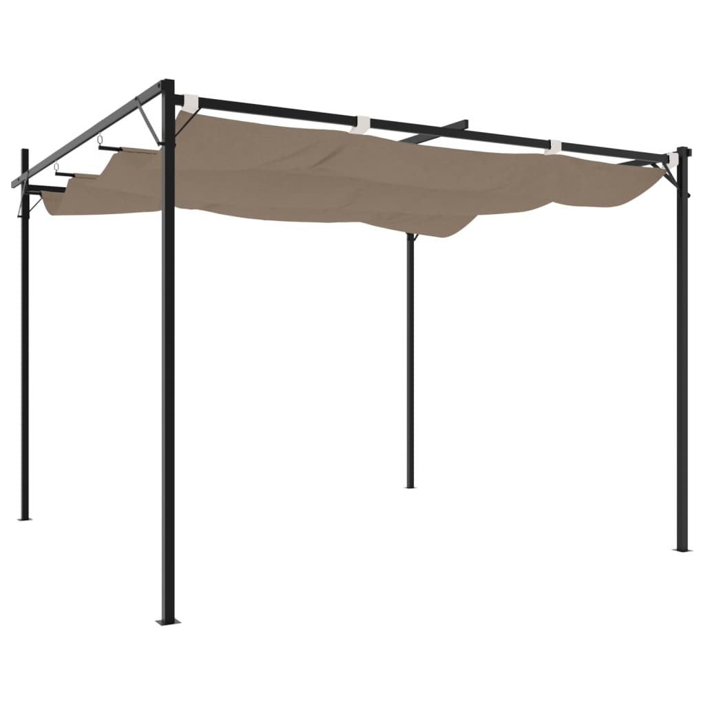 vidaXL Pergola mit Schiebedach Taupe 295x292x230 cm