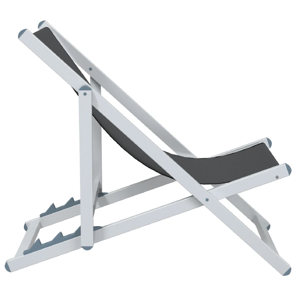 vidaXL Strandstühle 2 Stk. Klappbar Grau Aluminium und Textilene