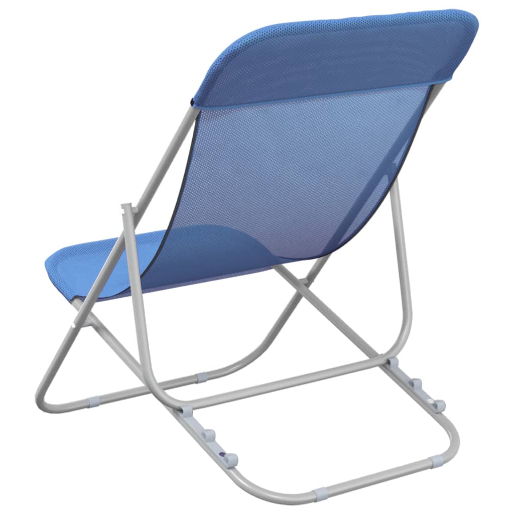 vidaXL Strandstühle 2 Stk. Blau Textilene & Pulverbeschichteter Stahl