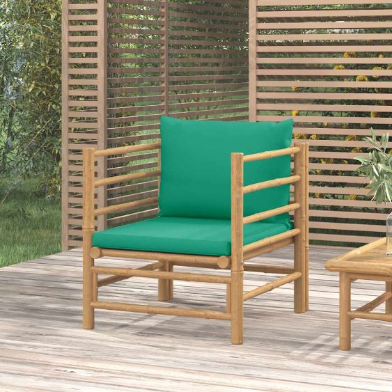 vidaXL 3-tlg. Garten-Lounge-Set mit Hellgrauen Kissen Bambus