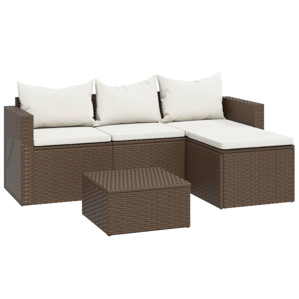 vidaXL Garten-Lounge-Set Braun Poly Rattan