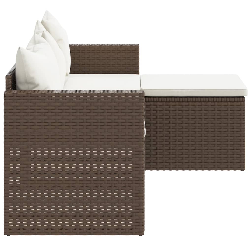 vidaXL Garten-Lounge-Set Braun Poly Rattan