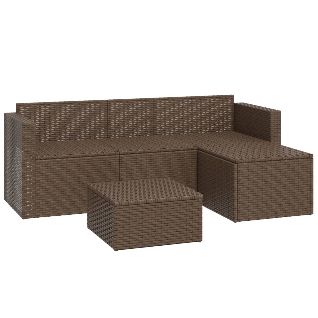 vidaXL Garten-Lounge-Set Braun Poly Rattan