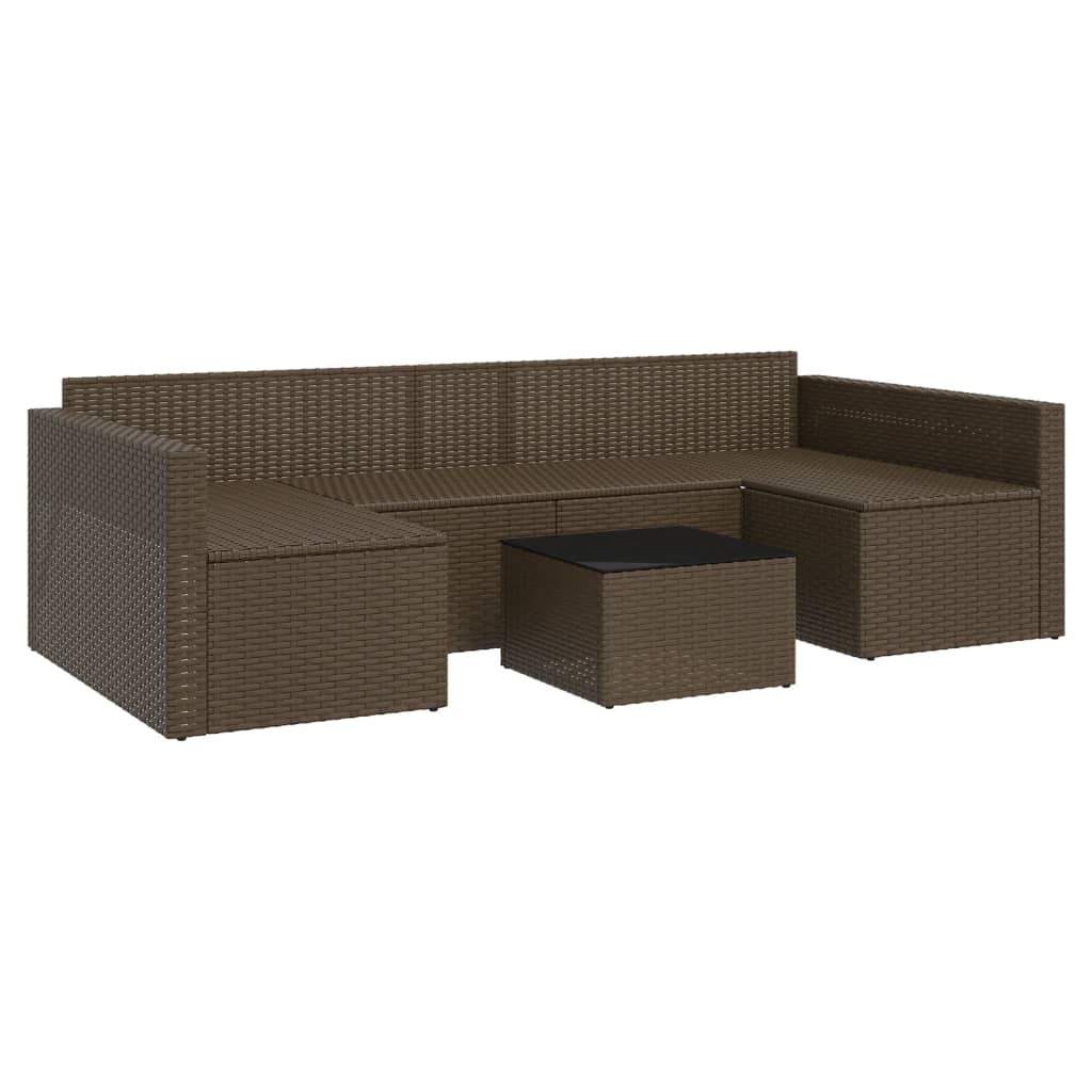 vidaXL 2-tlg. Garten-Lounge-Set mit Kissen Braun Poly Rattan