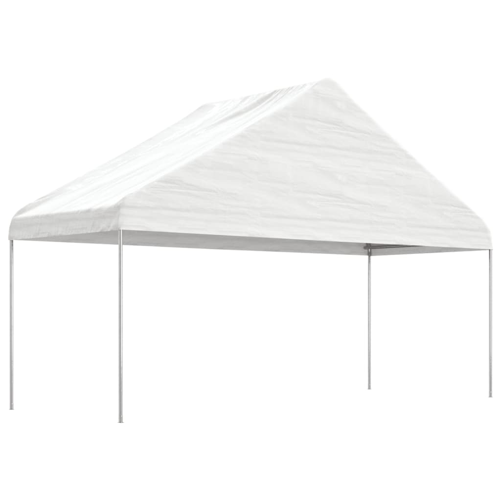 vidaXL Pavillon mit Dach Weiß 4,46x5,88x3,75 m Polyethylen