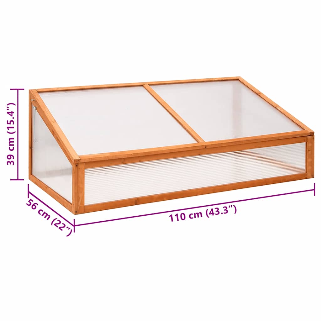 vidaXL Gewächshaus Orange 110x58,5x39 cm Tannenholz