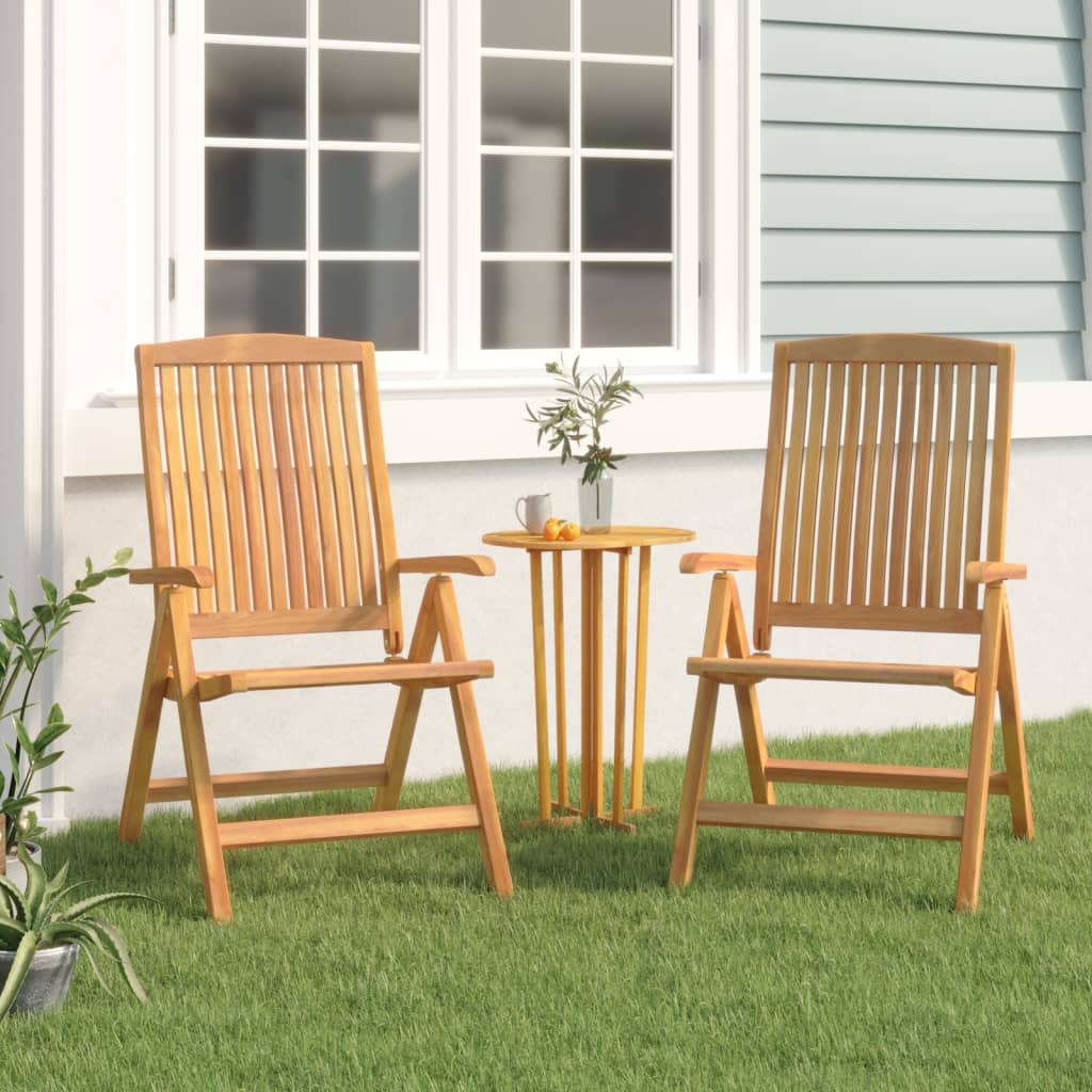 Gartenstühle 4 Stk. Verstellbar Massivholz Teak