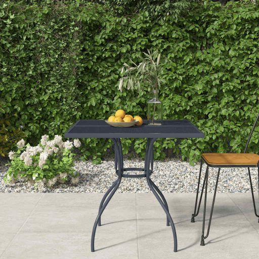 vidaXL Gartentisch Anthrazit 50x50x72 cm Stahlgitter
