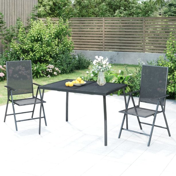 vidaXL Gartentisch Anthrazit 50x50x72 cm Stahlgitter