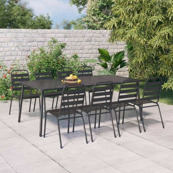 vidaXL Gartentisch Anthrazit 50x50x71 cm Stahl