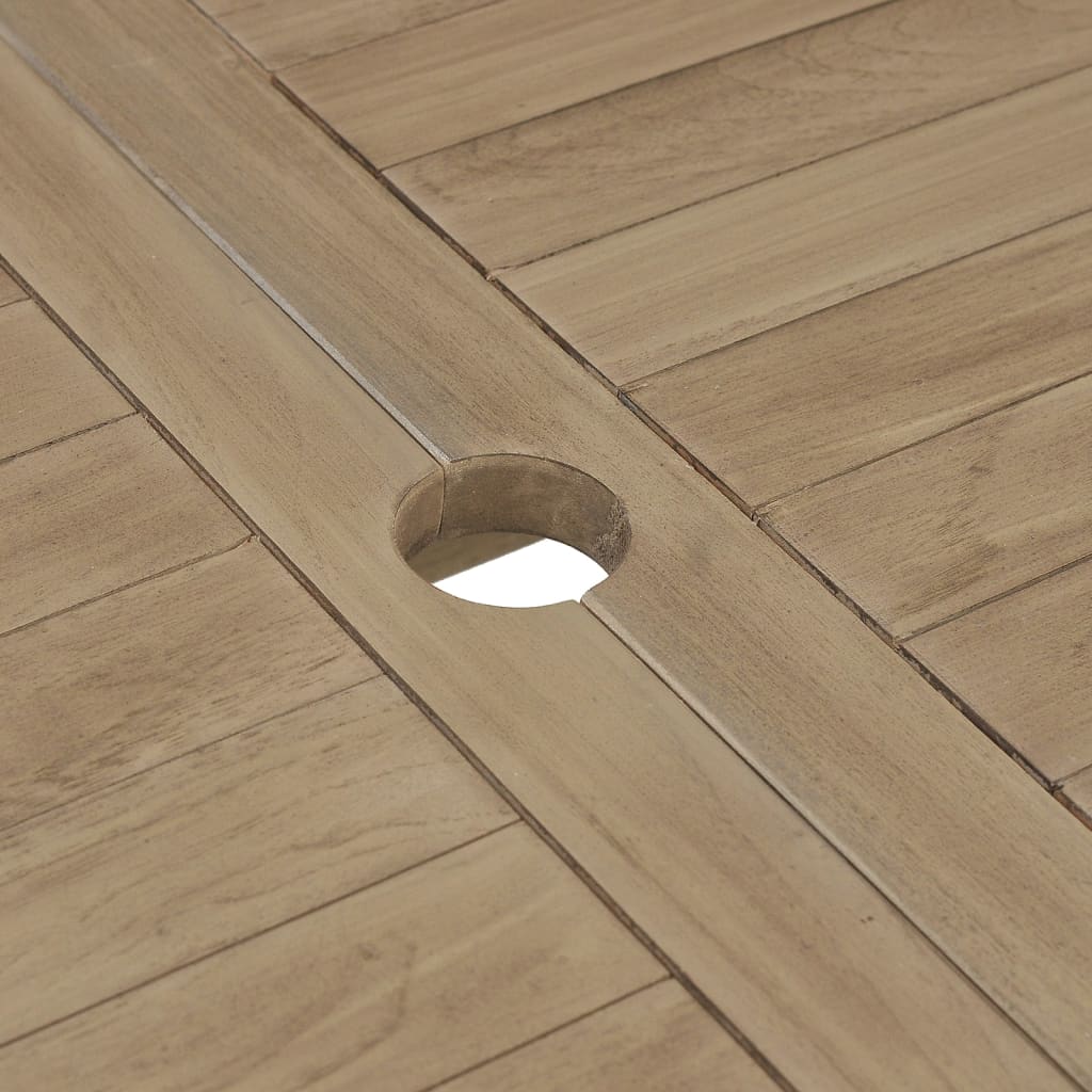 vidaXL Gartentisch Klappbar Grau 120x70x75 cm Massivholz Teak