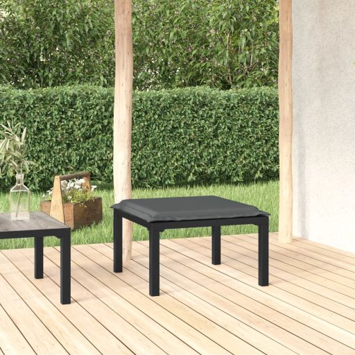 vidaXL Garten-Eckstuhl mit Kissen Schwarz und Grau Poly Rattan