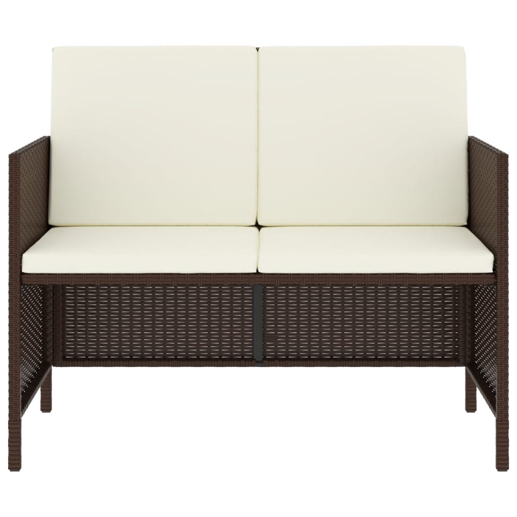 vidaXL 6-tlg. Garten-Essgruppe mit Kissen Braun Poly Rattan