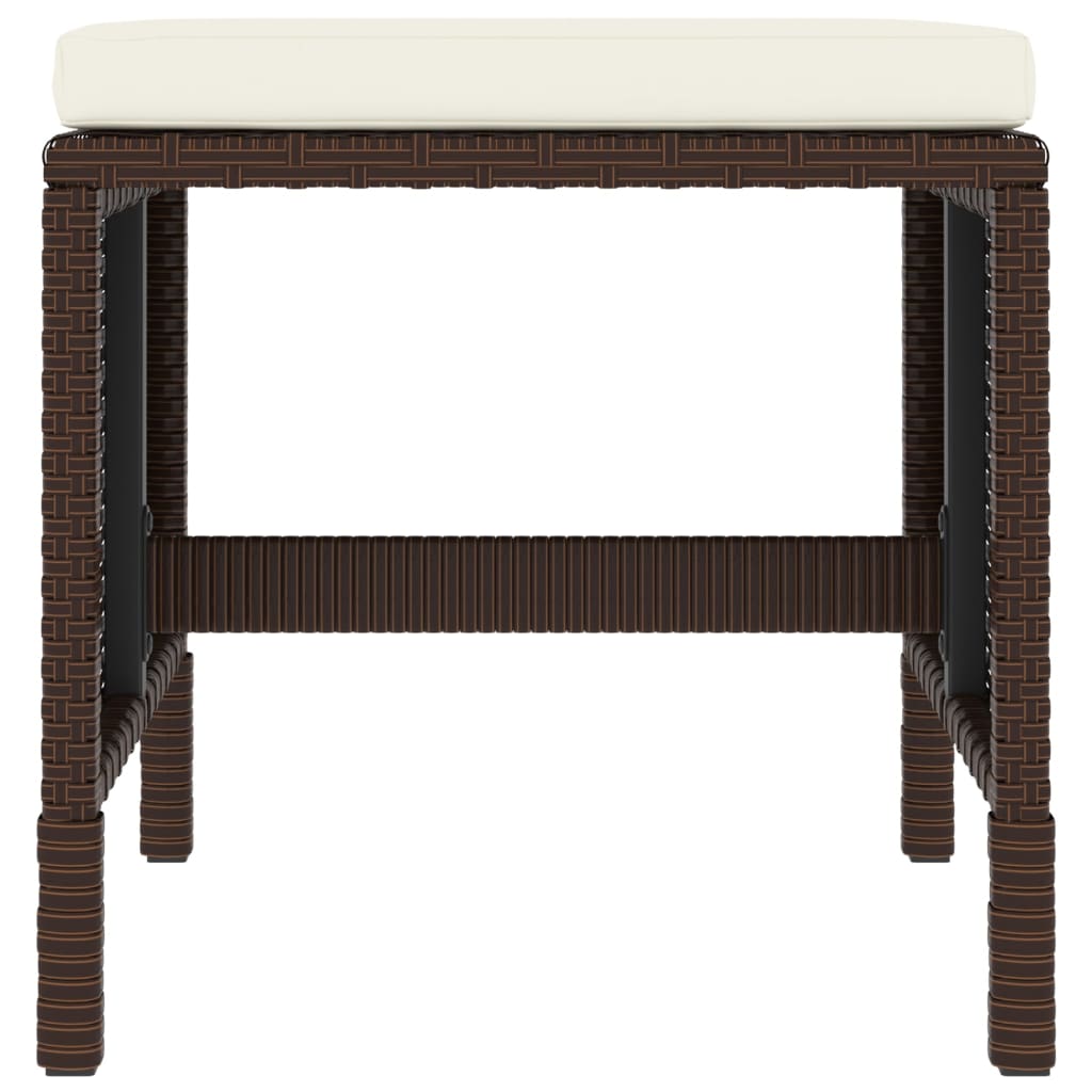 vidaXL 6-tlg. Garten-Essgruppe mit Kissen Braun Poly Rattan