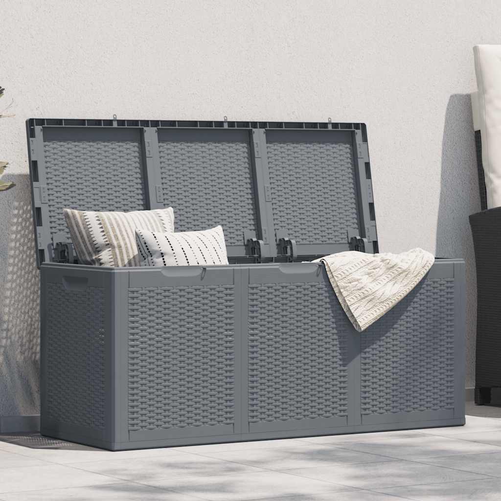 vidaXL Garten-Aufbewahrungsbox 90 L Schwarz PP Rattan