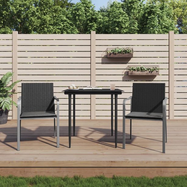 Gartenstühle mit Kissen 4 Stk. Braun 56x59x84 cm Poly Rattan