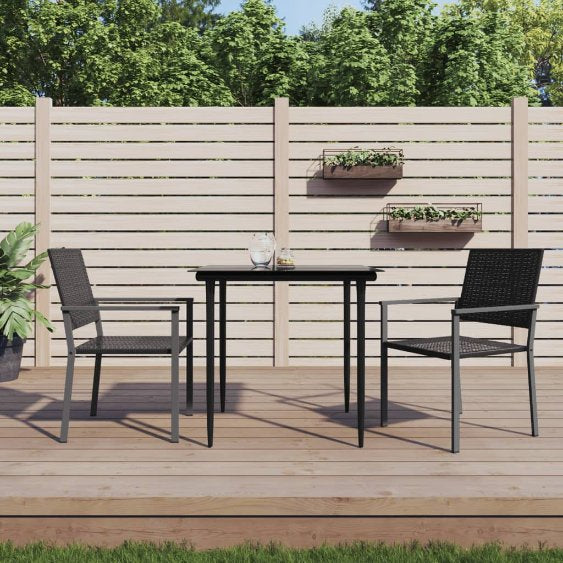 Gartenstühle mit Kissen 4 Stk. Schwarz 54x62,5x89cm Poly Rattan