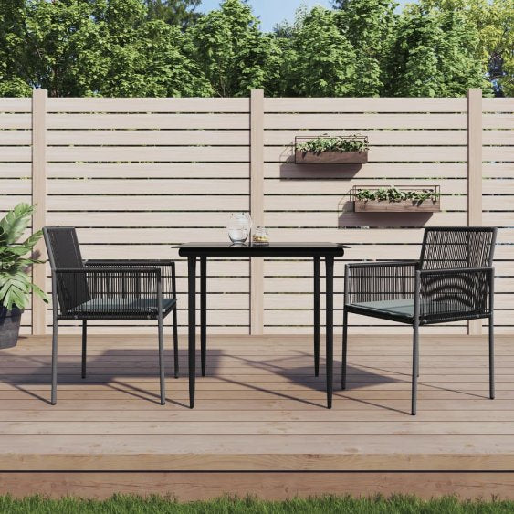 Gartenstühle mit Kissen 4 Stk. Schwarz 54x60,5x83,5 cm