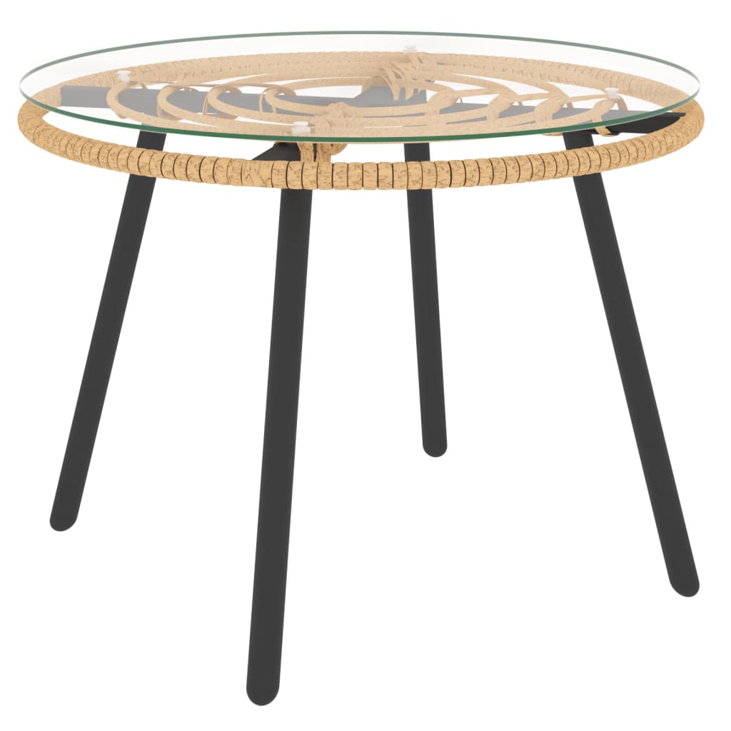 vidaXL 3-tlg. Garten-Lounge-Set mit Kissen Beige Poly Rattan