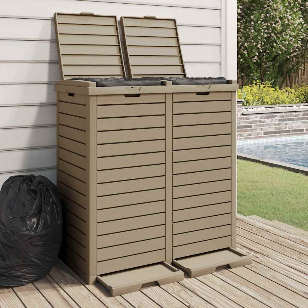 vidaXL Outdoor-Mülltonne Schwarz 78x41x86 cm Polypropylen