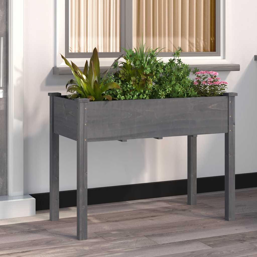 Pflanzkübel mit Einsatz und Rollen 71x37x80 cm Massivholz Tanne